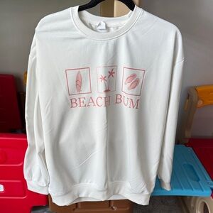 NWOT SHEIN White Beach Bum Graphic Sweatshirt